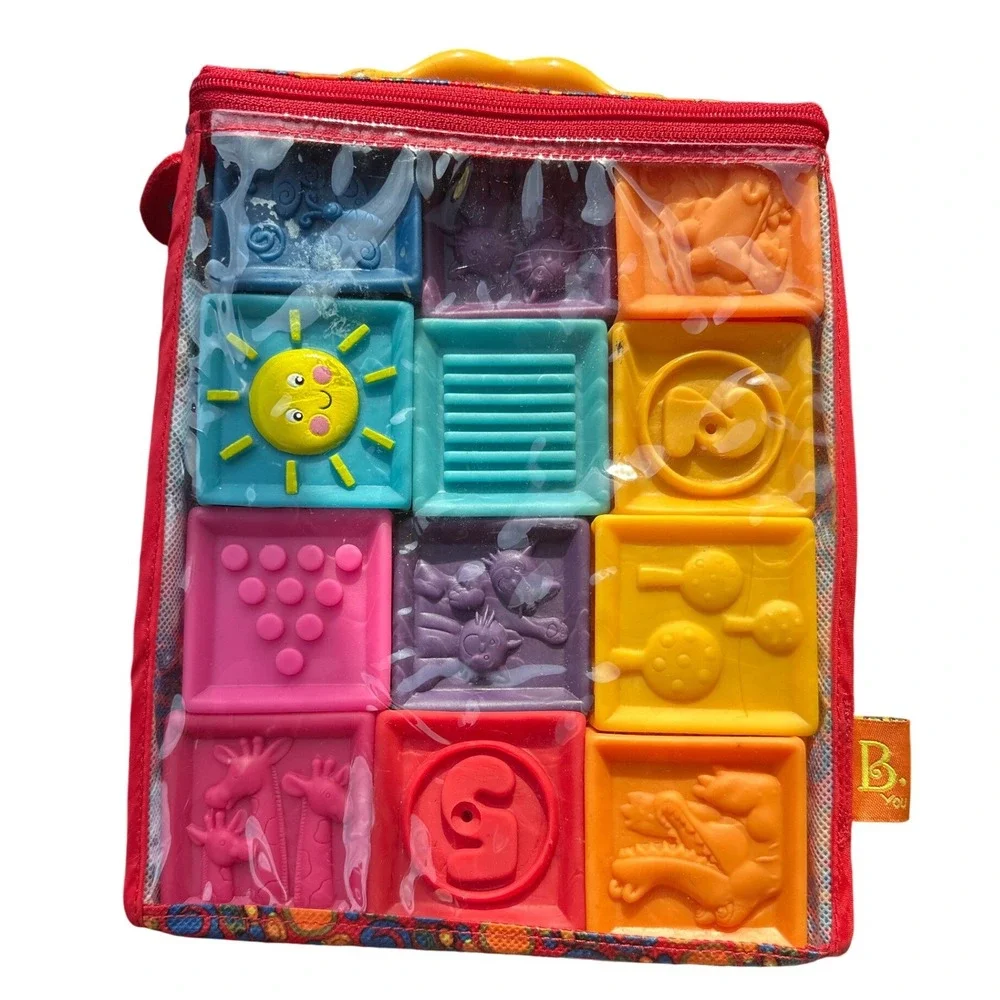 B. Toys One Two Squeeze‎ Baby Blocks Soft Sensory Stacking Toy Set with Bag 10pc